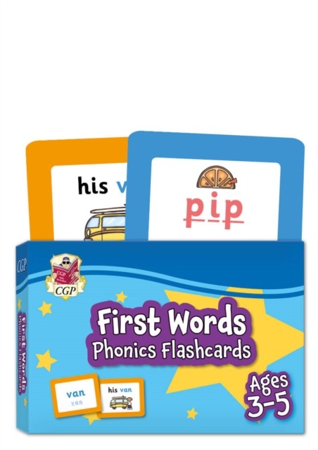 First Words Phonics Flashcards for Ages 3-5 by CGP Books (Hardback Book)