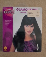 Women's Halloween Black Glamour Wig Long Synthetic Hair Rubie's Fashion 50414