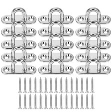 15 Pack 1.8 inch Stainless Steel Pad Eye Plate M5 Pad Eye Plate U Hooks Ceili...