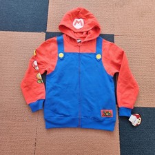 Boys' KIDS Nintendo Super Mario Large Cosplay Full Zip Hoodie Sweatshirt  9c