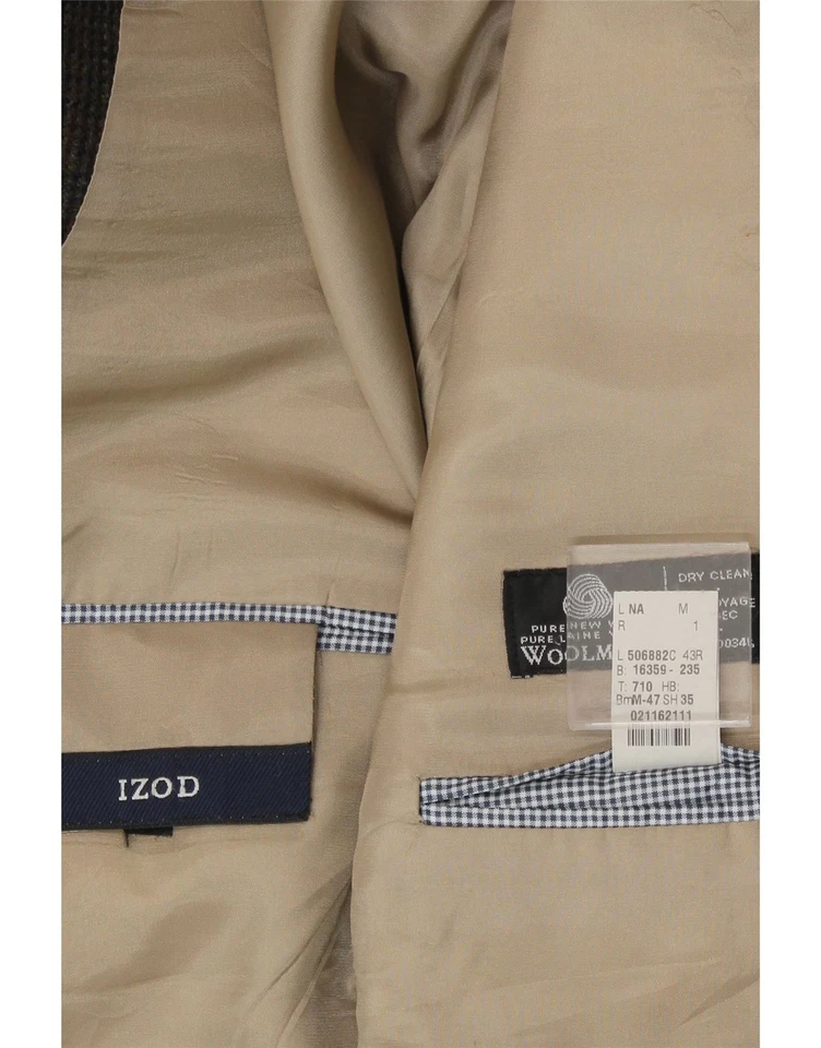 Chaqueta Blazer IZOD Para Hombres 2 Botones Reino Unido 38 Gris Medio Nueva Lana BY10 Foto 3 de 3