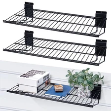 Slatwall Shelves 2 Pack, Slatwall Accessories, Slat Wall Wire Shelf, Heavy Du...