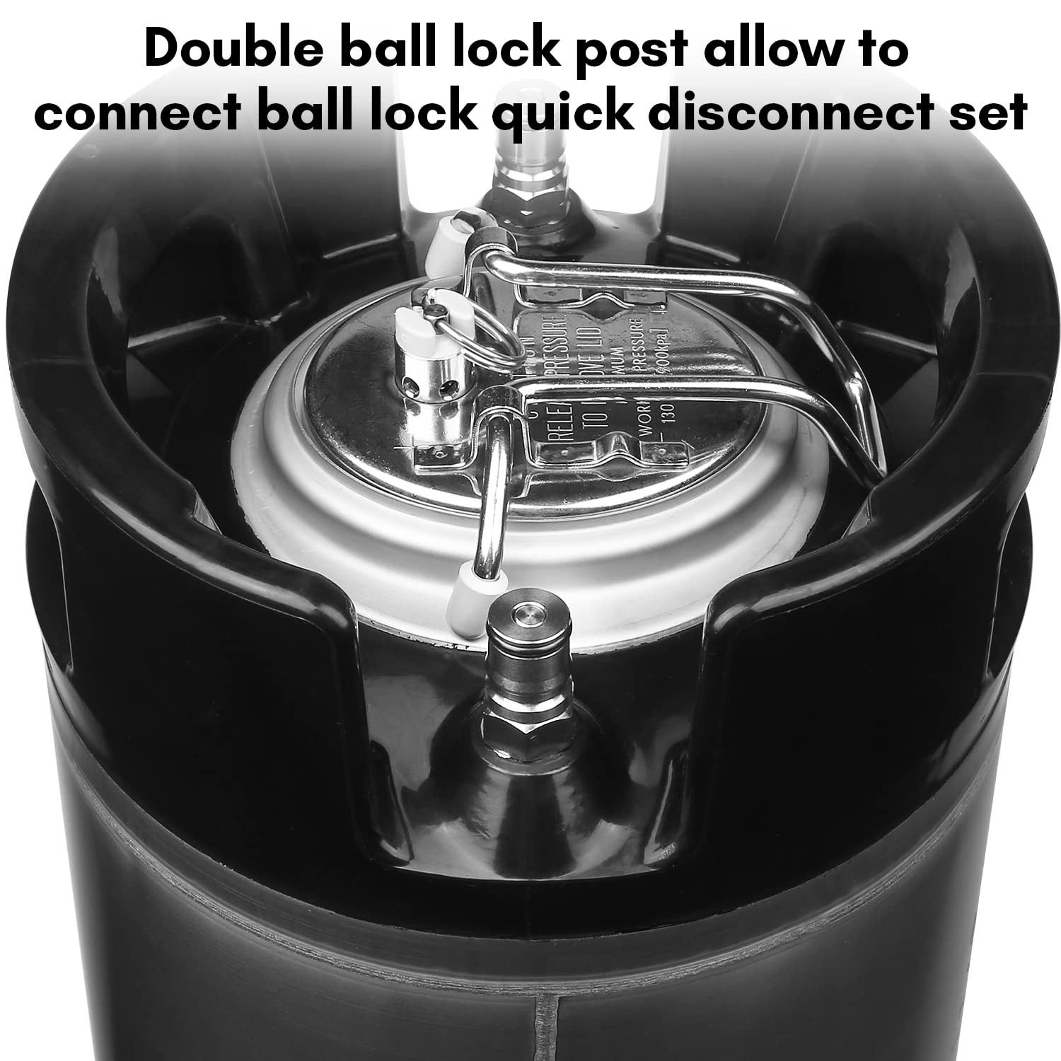 New 1.75 Gallon Ball Lock Keg, Stainless Steel Beer Keg with Dual Rubber Hand...