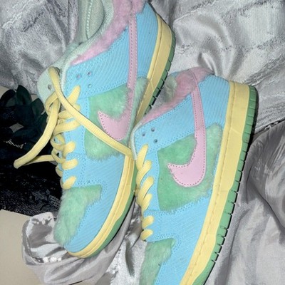 Nike SB Dunk High Q*bert Blue/Green/Pink/Yellow Colorblock High Top Sneakers