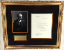 President Franklin Delano Roosevelt Signed White House Letter Framed Display