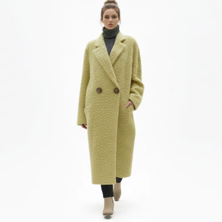 ORANDESIGNE Donna Doppiopetto Cappotti Lunghi Inverno Lavoro Ufficio Soprabito con Tasca Outwear con Cintura Elegante Cappotto a Maniche Lunghe con Tasche Laterali A Army Green XS