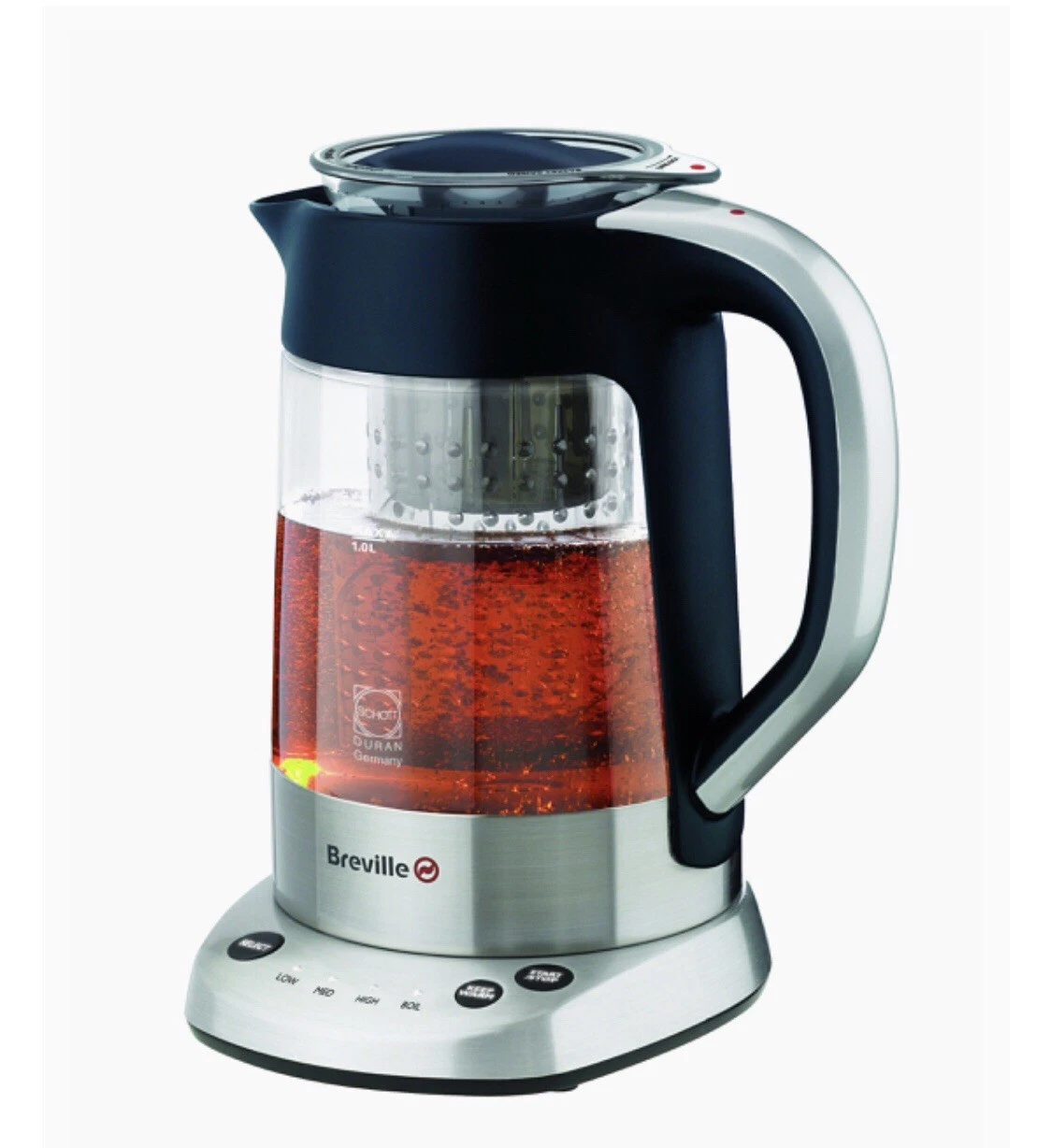 Breville PURETEA 🍃 1L Glass Kettle & Stainless Steel Tea Maker With Tea Infuser