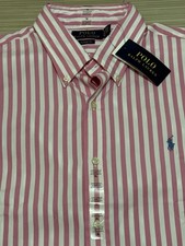 Polo Ralph Lauren Pink White Striped Button Down Shirt Classic Fit Men  s XL 125
