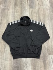 Vintage Y2K Adidas Black Grey Track Jacket Mens XL Classic Trifoil 3 Stripes