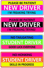 4Pcs Student Driver Magnet,New Driver Magnet for Car Please Be Patient Student D