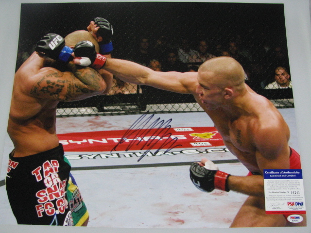 GEORGES RUSH ST PIERRE 'GSP' HUGE Hand Signed 16"x20" Photo + PSA DNA COA K16241