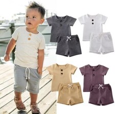 Baby and toddler clothing- Boys Girls T-Shirt  Short Set sizes: 12M, 2T, 3T 