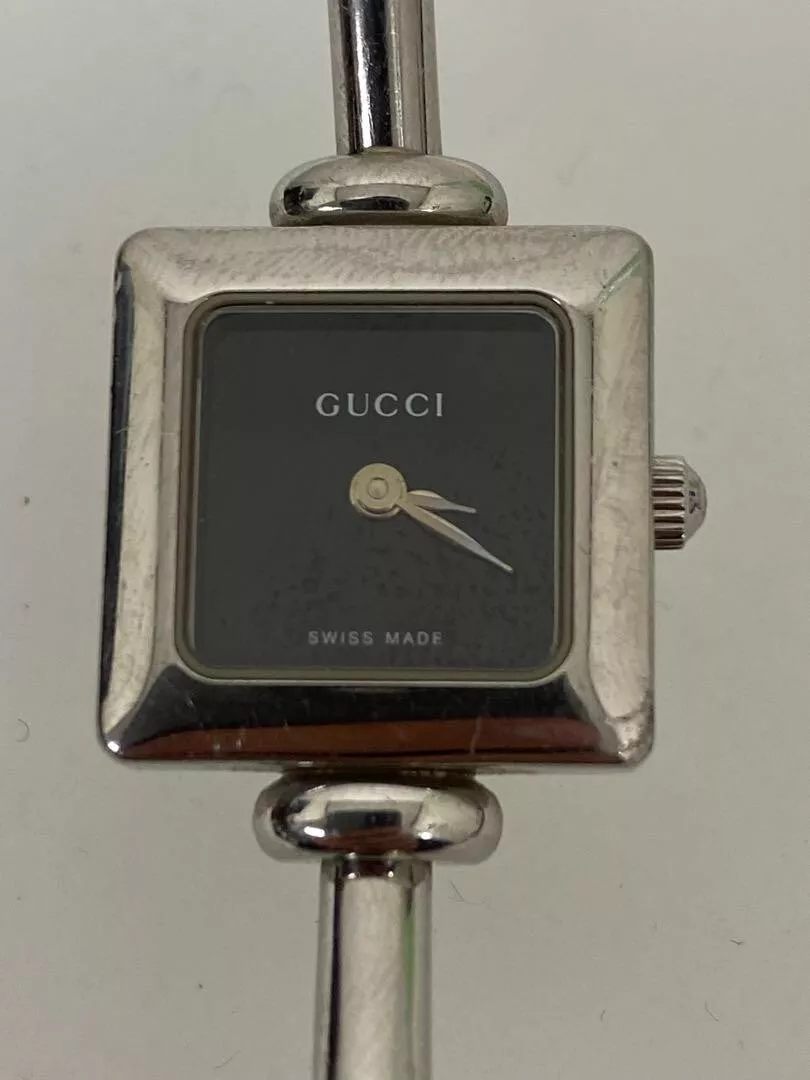 Montre Femme Gucci 1900L Cadran Noir Carré Quartz Fonctionne