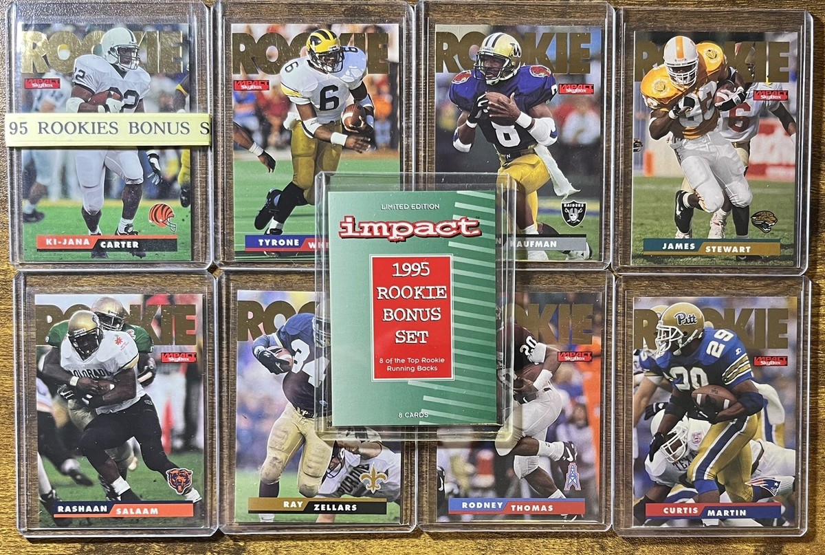 1995 SKYBOX IMPACT FOOTBALL ROOKIE BONUS SET OF 8 CARTER, WHEATLEY