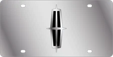 Chrome Lincoln Logo Emblem Premium Steel License Plate with 3D Mirror Fill Logo