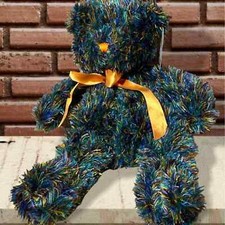 NWT Sugar loaf Blue Orange Teddy Bear 15