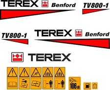 TEREX BENFORD TV800 ROLLER DECALS STICKERS