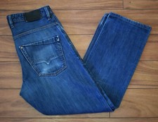 Mens Blue Diesel Krooley Reg Slim Carrot  Straight Leg Jeans Size W33" L28".