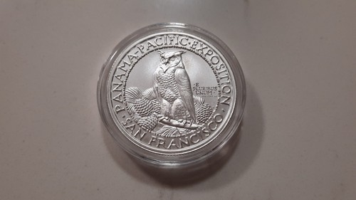 PAN-PAC ROUND TRIBUTE - OWL/MINERVA ROMAN GODDESS – 2 OZ SILVER – PANAMA CANAL - Picture 5 of 11