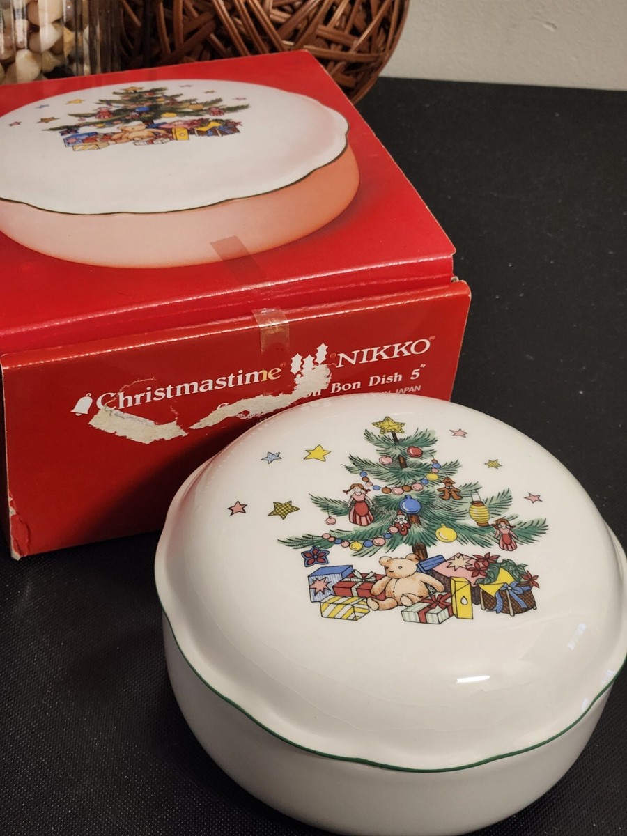 Nikko Japan Christmas Covered Dish Candy Bon Bon Trinket