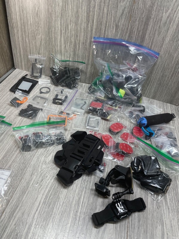 GoPro Big Lot of over 80 parts accessories Hand Grip Helmet Mount Chest Mount