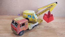 Vintage retro truck litho tin. Power shovel crane truck Japan tin friction ASC.
