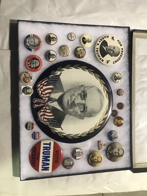 #ad Truman Barkley Political Pin back Collection Original $1000.00