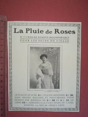 ANTIQUE ADVERTISEMENT - PUB ADVERT 1920s illustration water beauty rain of roses