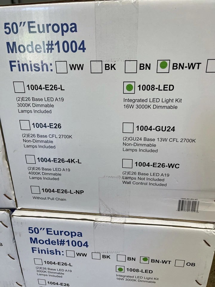 Royal Pacific Europa 1008-LED 50-in Brushed Nickel Walnut Brown Ceiling Fan - Image 2 of 3