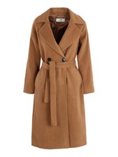 Flight Finery Cappotto lungo da donna a doppiopetto misto lana