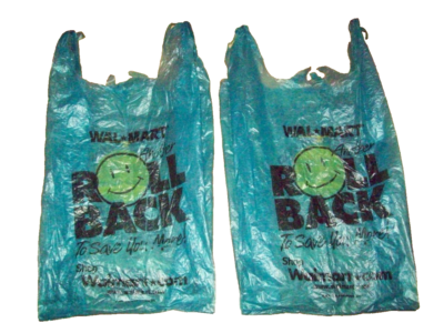 Vintage Walmart Blue Plastic Bags TV Movie Prop Retro Roll Back