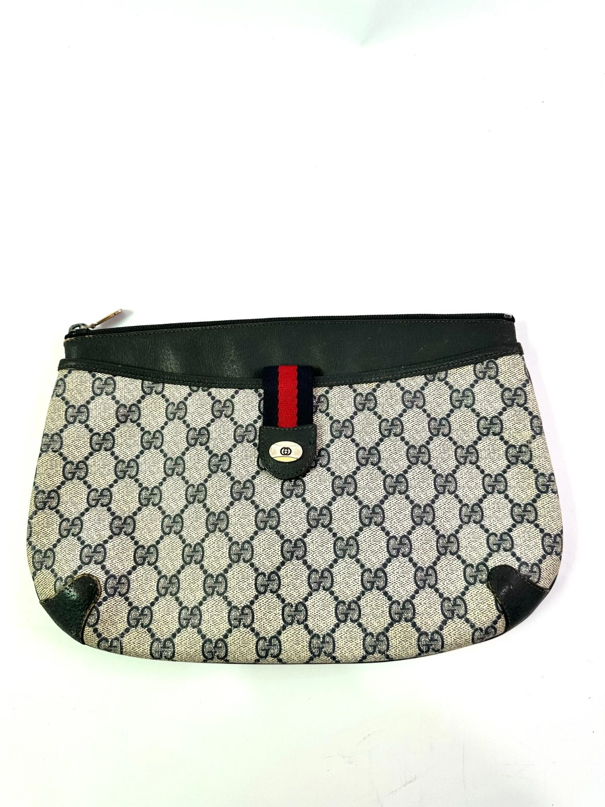Sac bandoulière / pochette cabriolet Gucci GG logo suprême vintage années 80