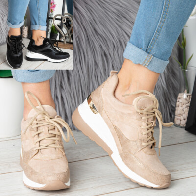 navy hidden wedge trainers