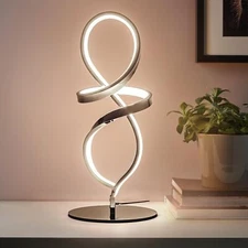 Mayful Modern Table Lamp, LED Spiral Lamp, Stepless Dimmable Bedside Lamp, Co...