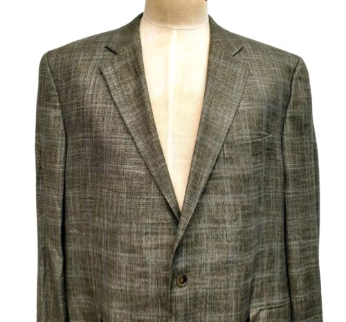 JACK VICTOR Blazer Sport Coat Mens 48 Extra Long XL Green Jacket Viscose Bamboo