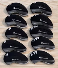 “10Pcs” TLM&Qi&Stealth Iron Head Cover Golf Club Covers 4-9ASPL/W Black White