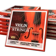 Violin Strings 3/4 Premium Carbon Steel Core Direct Warm Tone USA shipping