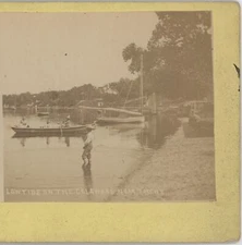 Low Tide on the Delaware near Tacony Philadelphia PA Stereoview c1870