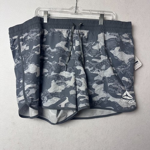 Reebok shorts 3XL XXXL Active Women's Running Athletic gray Camo Liner NWT