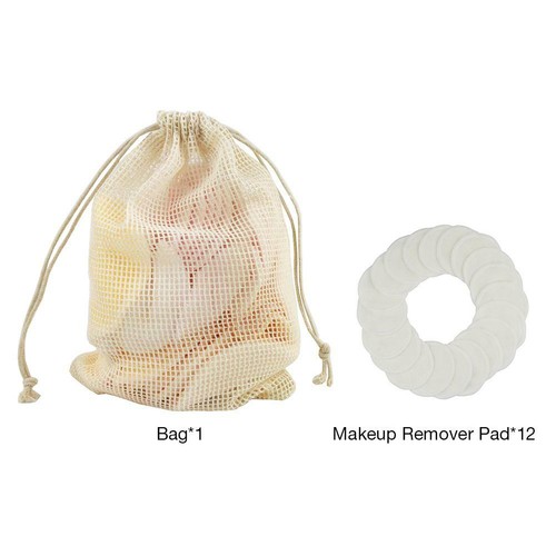 Reusable Make-Up Remover Face Pads 12 Washable Bamboo Cotton Vegan Eco Friendly - Picture 6 of 11