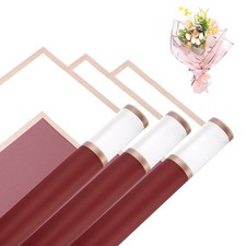 Flower Wrapping Paper, 57cm/22 Inch Dark Red Packaging Paper, Pack of 10