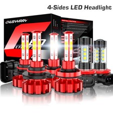 Combo LED Headlight Kit High Low Fog Light Bu...
