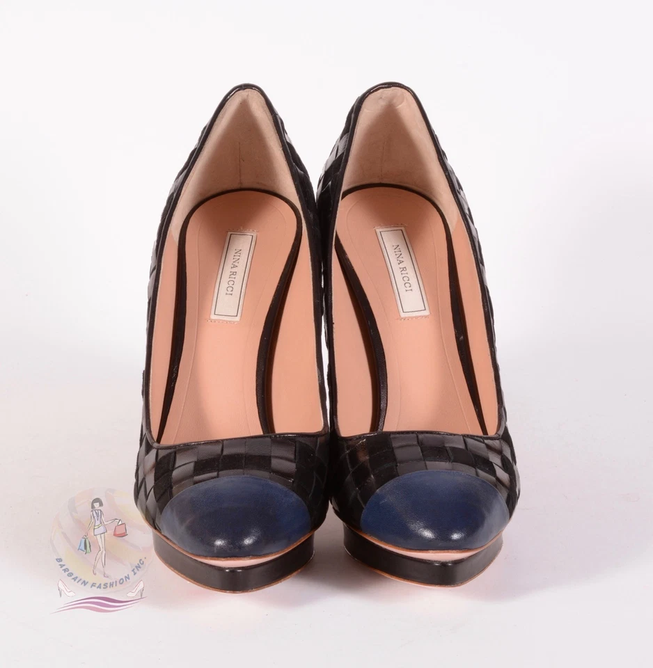 Nina Ricci Learher / Suede Cap Toe Platform Pumps Sz 7 US / 38 EU $950 NWOB - Image 2 of 4