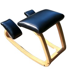 STOKKE VARIER BALANS SEDIA AL GINOCCHIO SGABELLO AL GINOCCHIO SEDIA PER SALUTE PELLE NERO BLACK