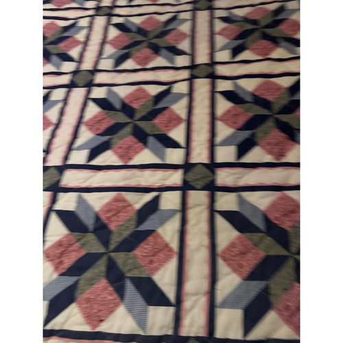 Vintage Queen Size Pinwheel Star Quilt Bettwäsche Decke - Bild 1 von 8