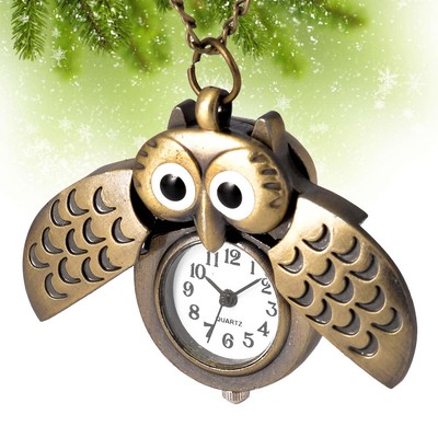  1PC Retro Owl Shape Taschenuhr Lovely Spreading Wings Owl Taschenuhr Zarte