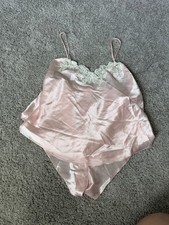 Vintage Victoria's Secret Gold Label Medium Lace Lingerie 2 Piece Set Baby Pink
