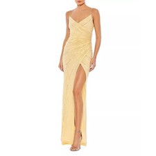 Mac Duggal Sleeveless Deep V-Neck Faux Wrap Evening Dress Size 6 NWT