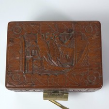 雕刻木盒在中式古董盒子| eBay