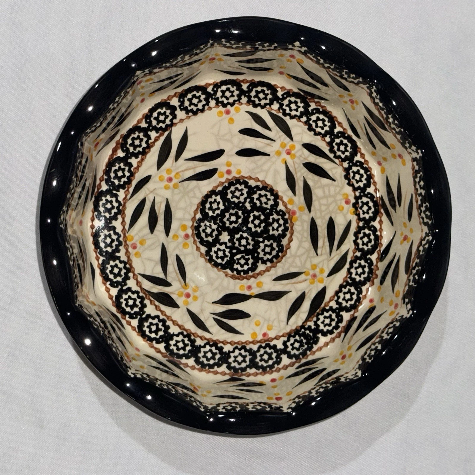 Temp-tations Old World By Tara 9" Baking Dish Pie Floral Pattern